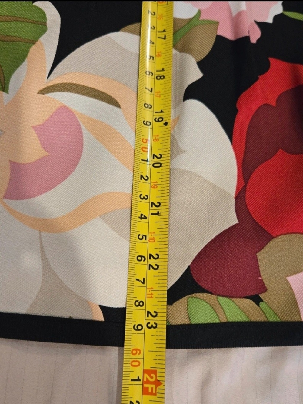 Vintage Talbots,Floral A-Line Skirt in Black, Pink & Green - Picture 9 of 10